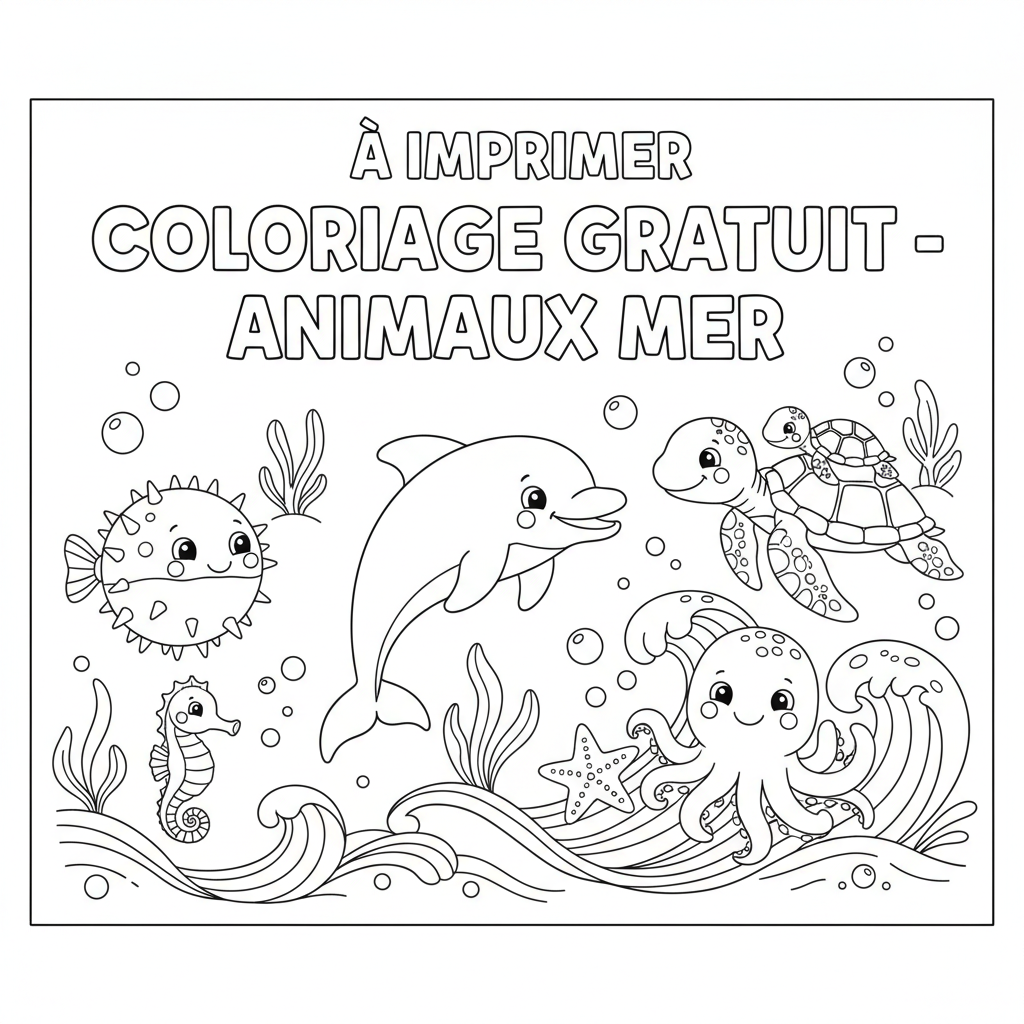 Coloriage A Imprimer Coloriage Gratuit Animaux de la Mer