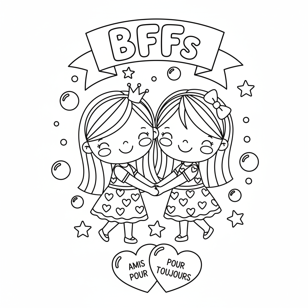Coloriage Ado Coloriage Bff A 2 Gratuit à Imprimer