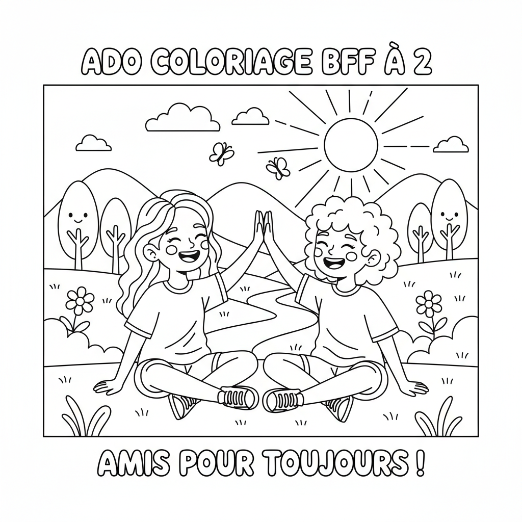 Coloriage ado coloriage bff a 2 3