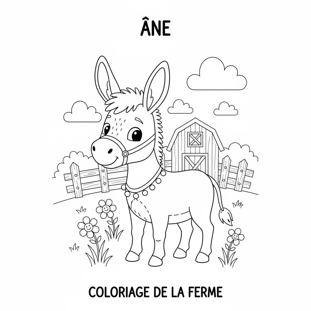 Coloriage âne coloriage 2
