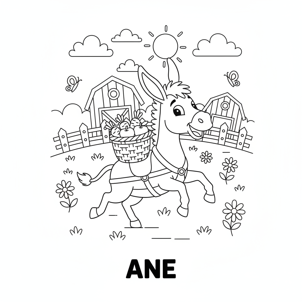 Coloriage âne coloriage 5