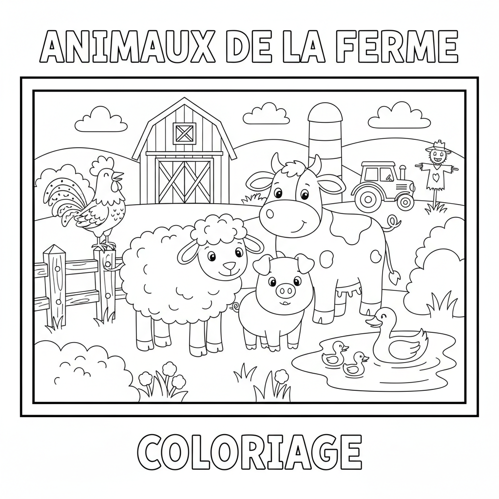 Coloriage animaux de la ferme coloriage 2