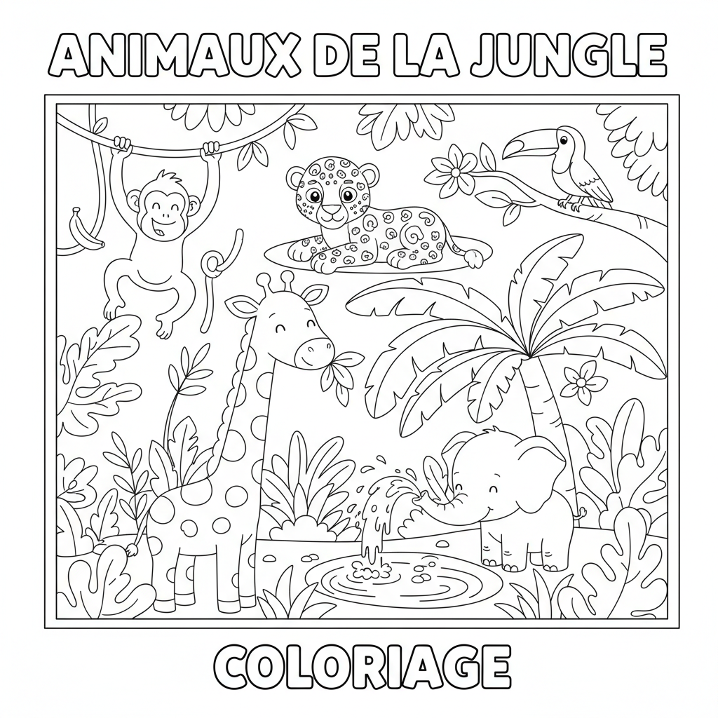 Coloriage animaux de la jungle coloriage 2