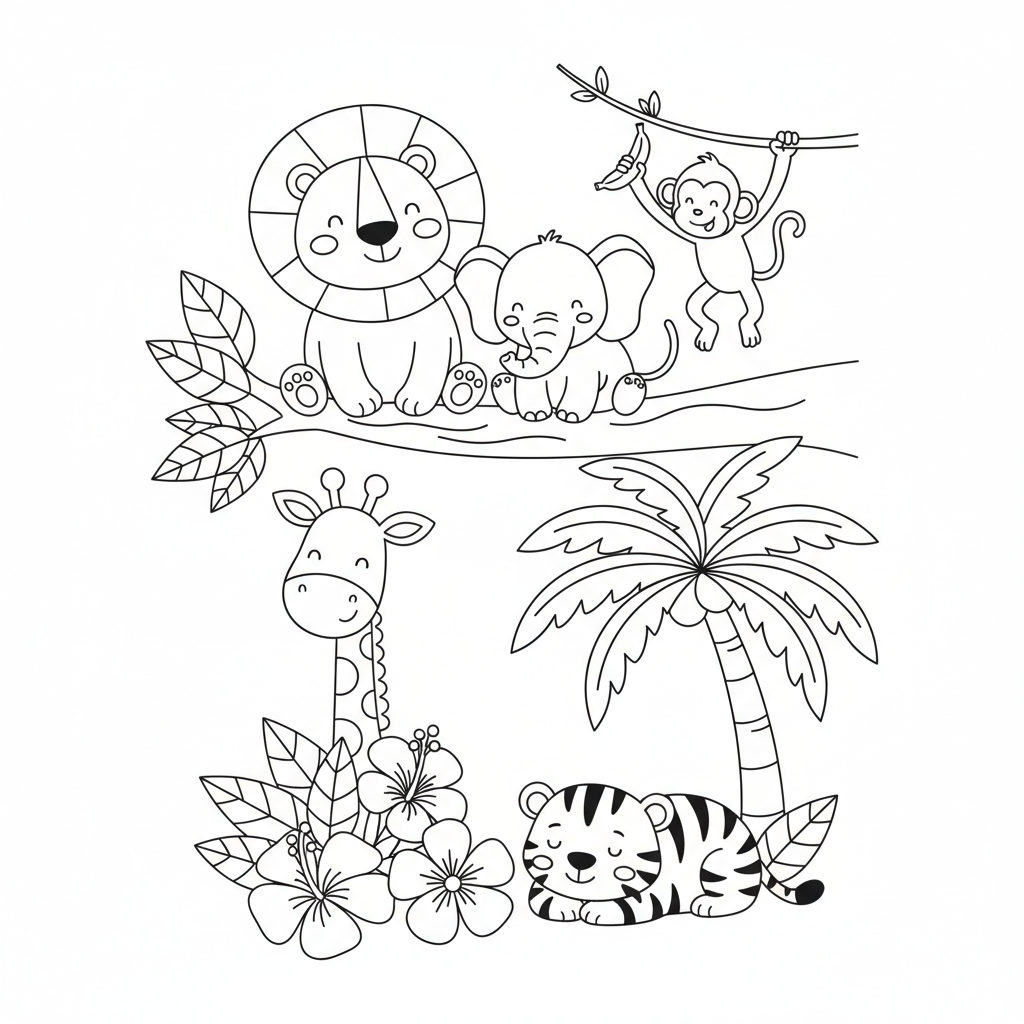 Coloriage Animaux Jungle Coloriage à Imprimer Gratuit