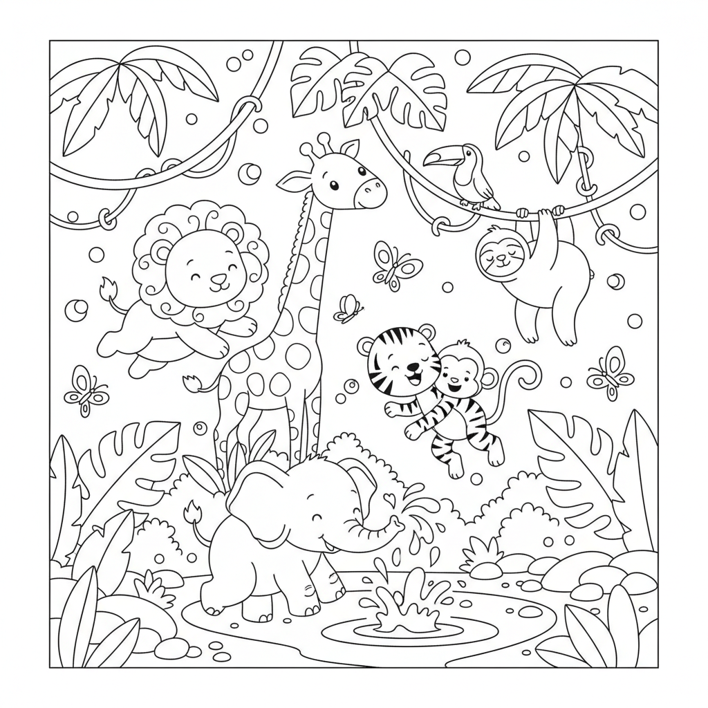 Coloriage animaux jungle coloriage 5