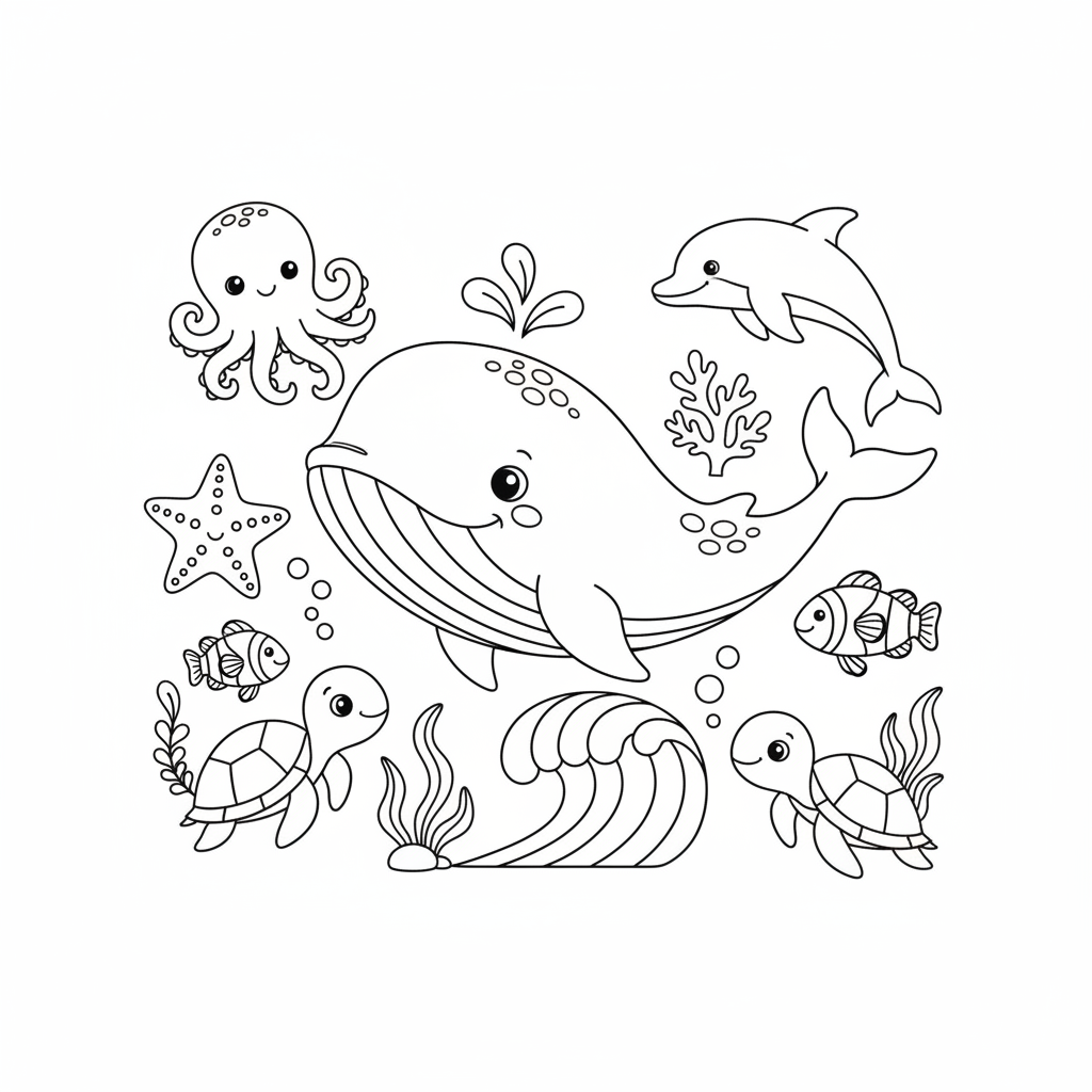 Coloriage Animaux Marins Coloriage Gratuit à Imprimer