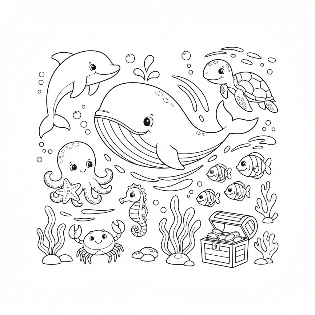 Coloriage animaux marins coloriage 2