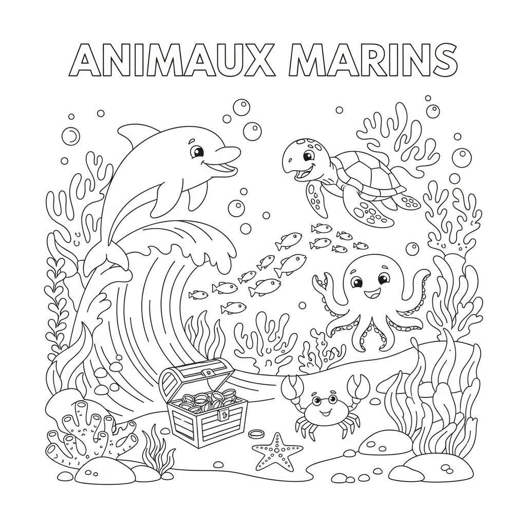 Coloriage animaux marins coloriage 5