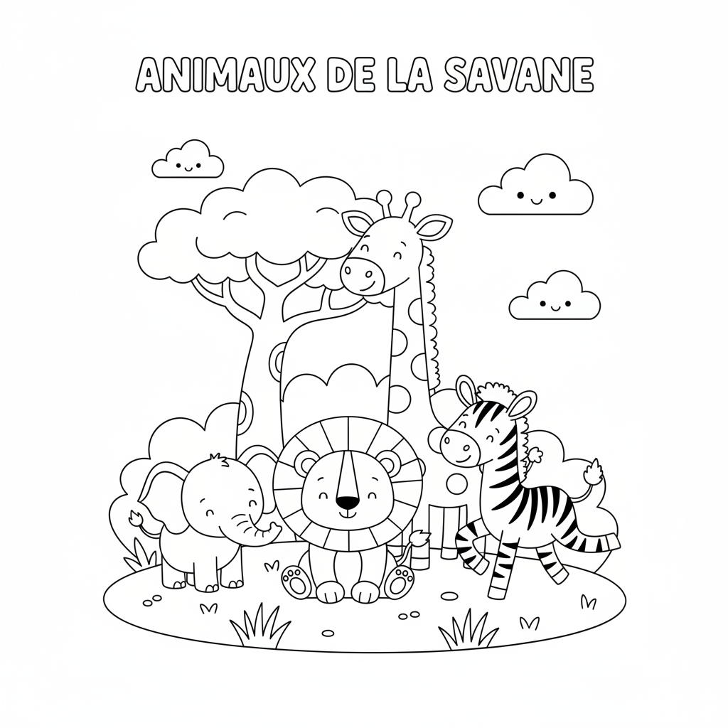 Coloriage Animaux Savane Coloriage Gratuit à Imprimer