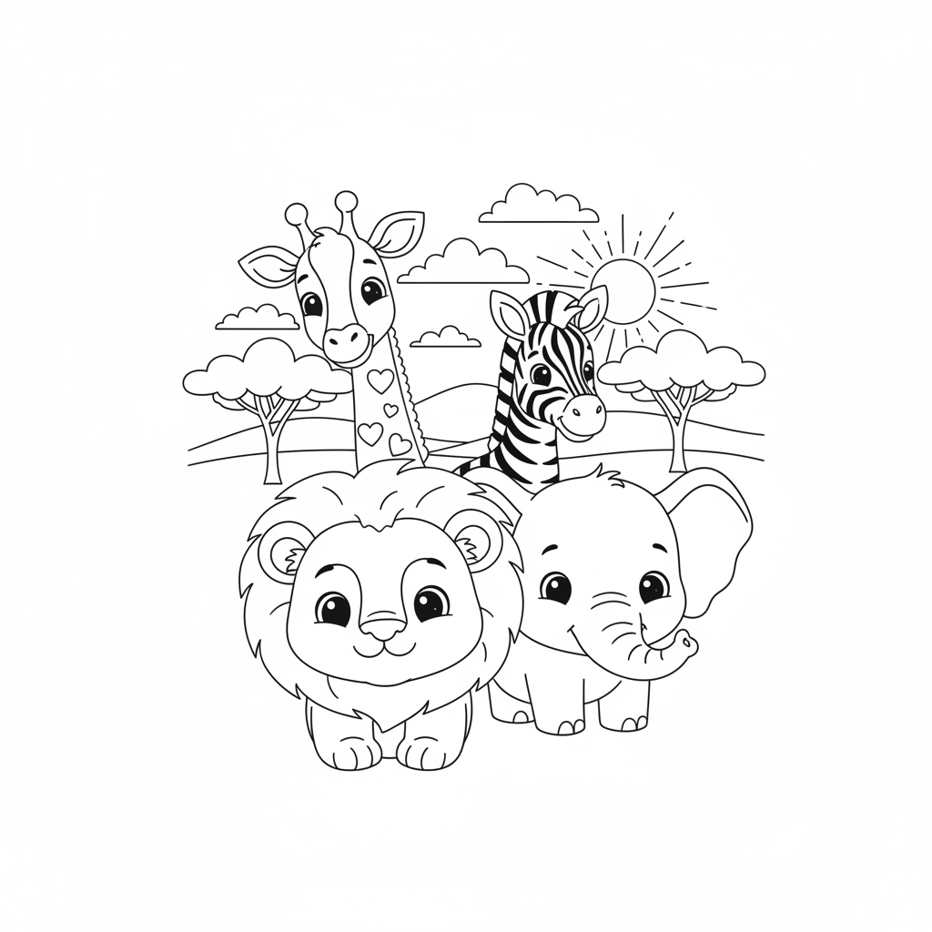 Coloriage animaux savane coloriage 4
