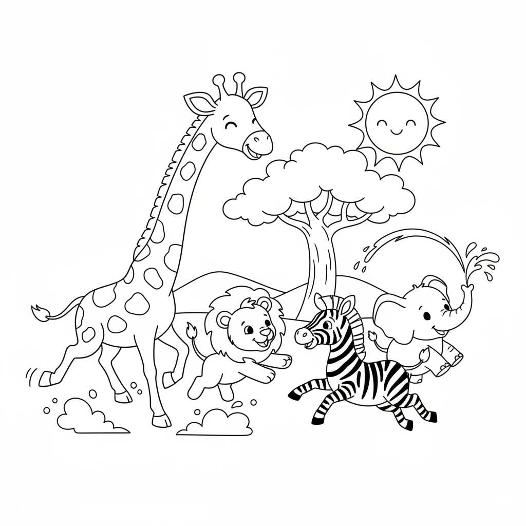 Coloriage animaux savane coloriage 5