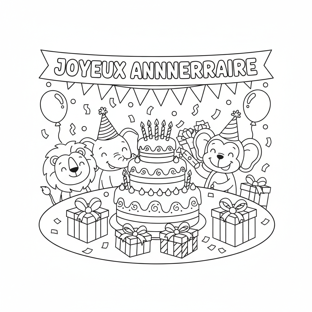Coloriage anniversaire coloriage 2