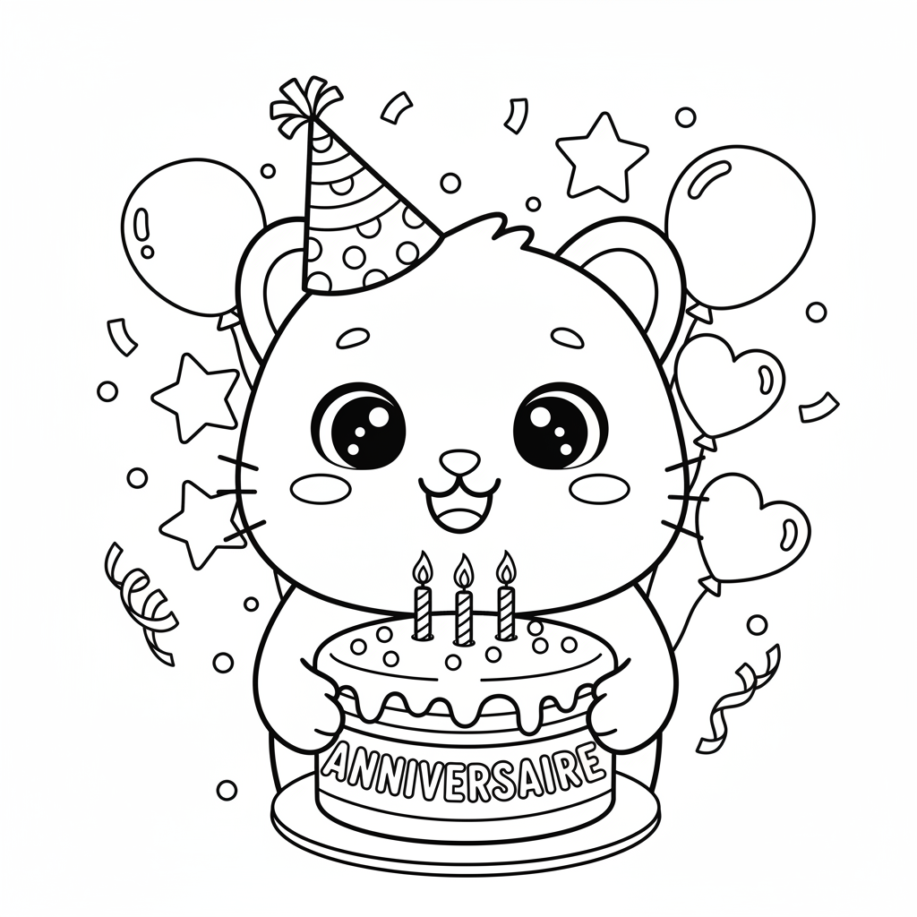 Coloriage anniversaire coloriage 4