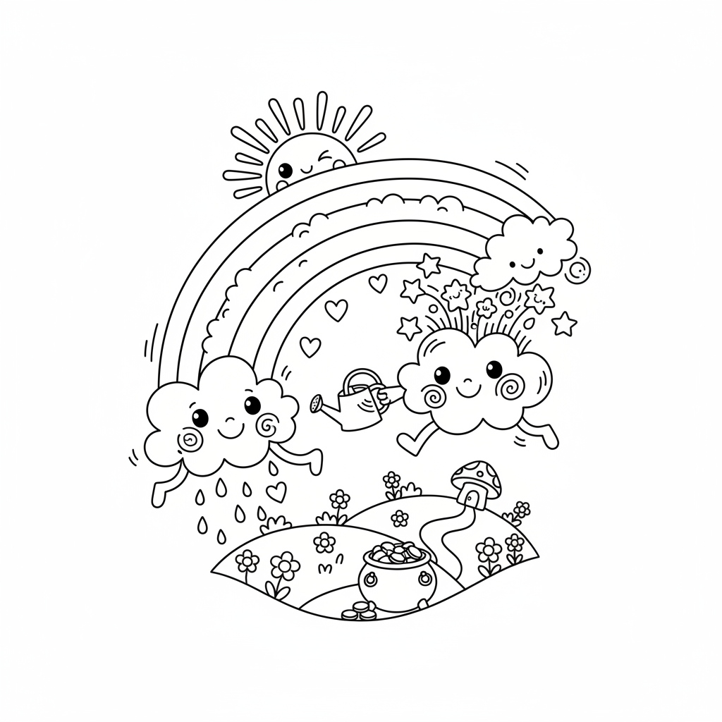 Coloriage arc en ciel coloriage 5