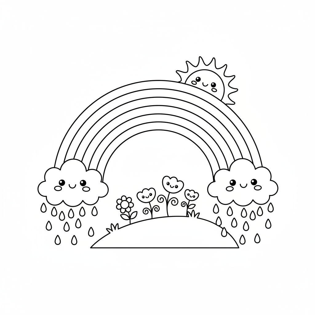 Coloriage arc en ciel coloriage à imprimer