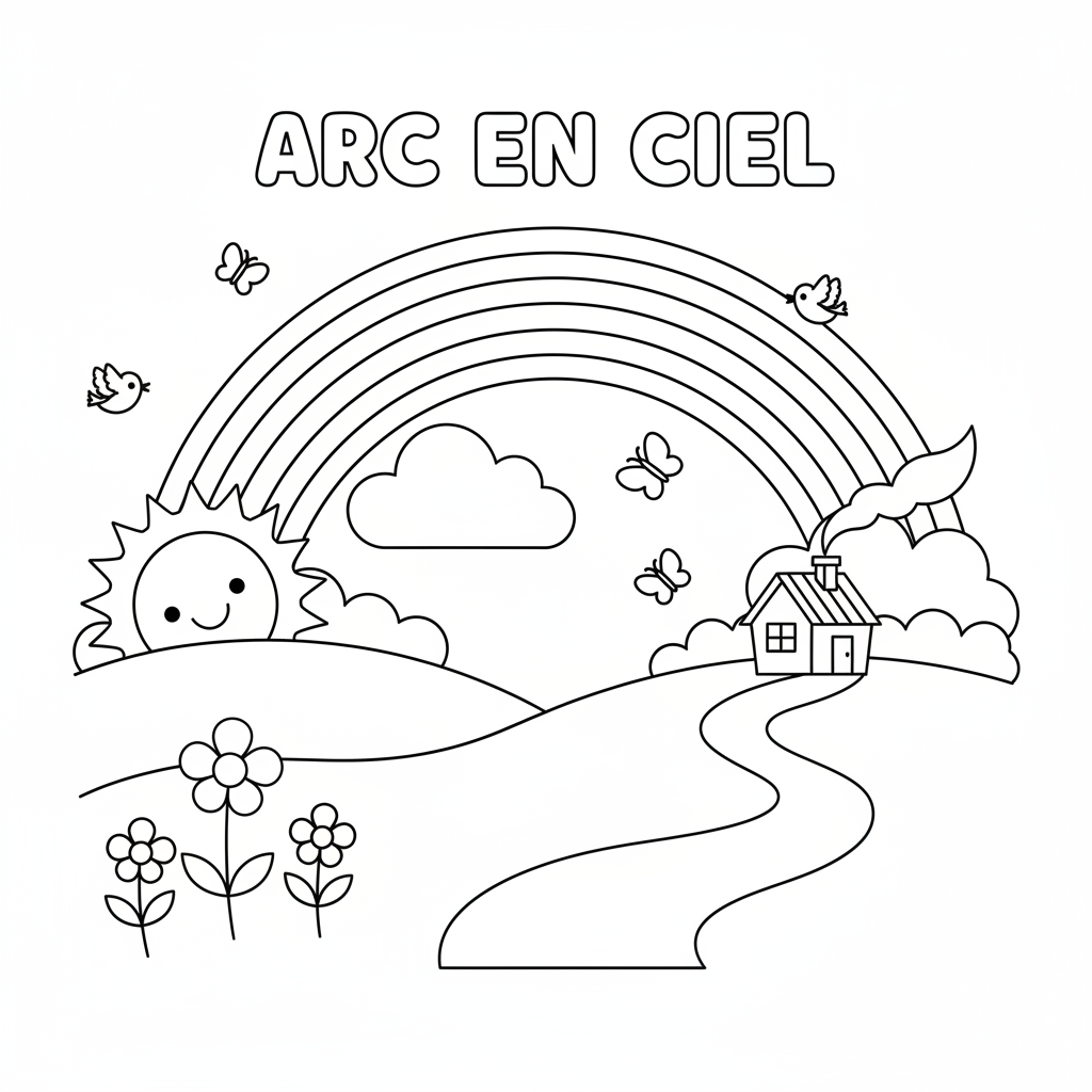 Coloriage arc en ciel coloriage à imprimer 3