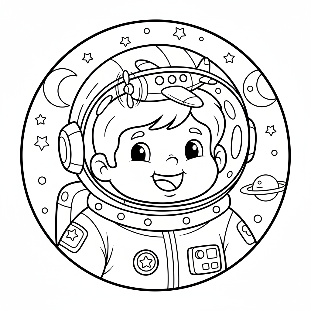 Coloriage astronaute coloriage 4