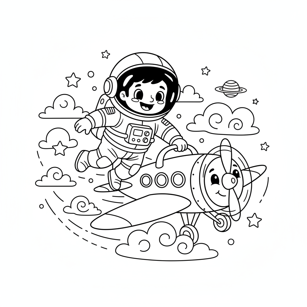 Coloriage astronaute coloriage 5