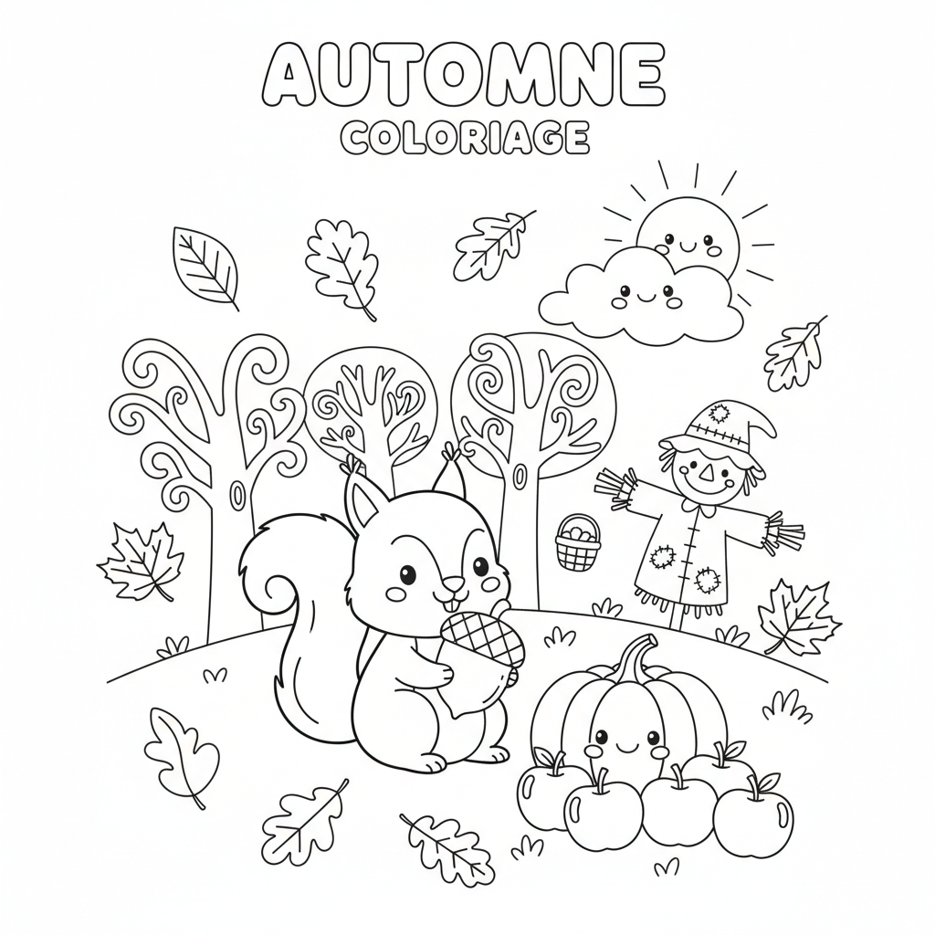 Coloriage Automne Coloriage Gratuit à Imprimer