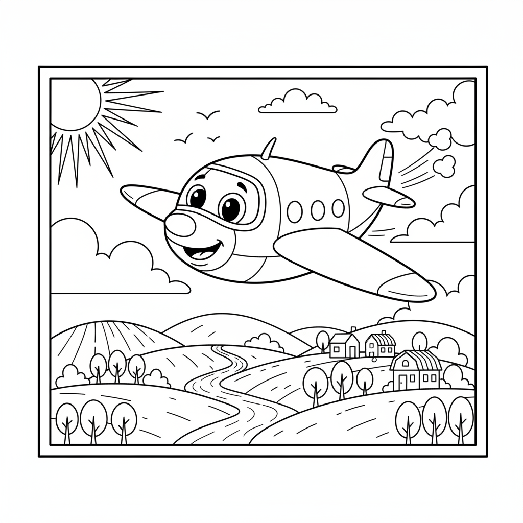 Coloriage avion coloriage 3