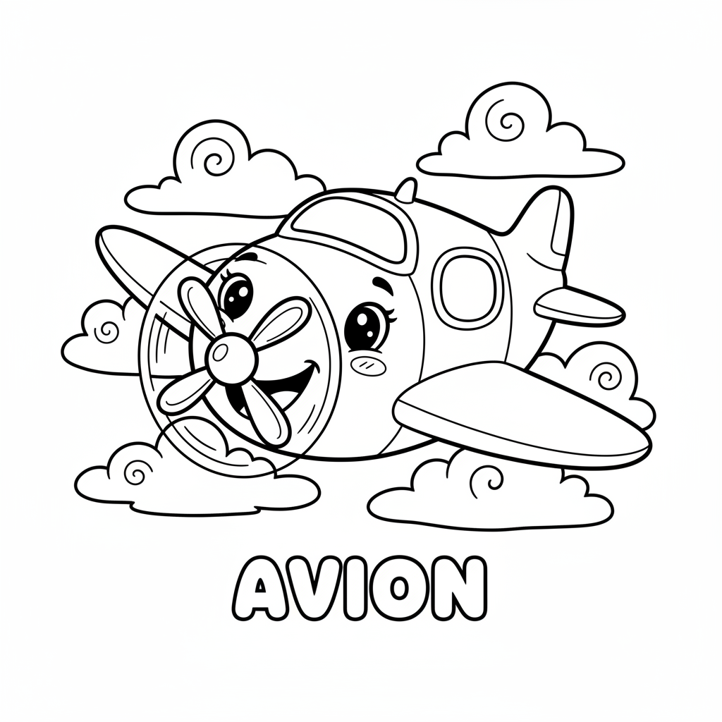 Coloriage avion coloriage 4