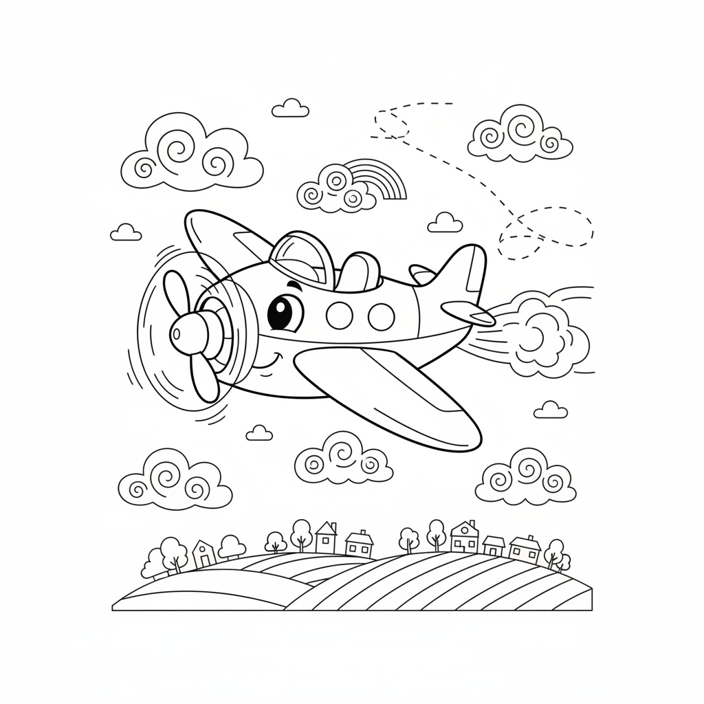 Coloriage avion coloriage 5