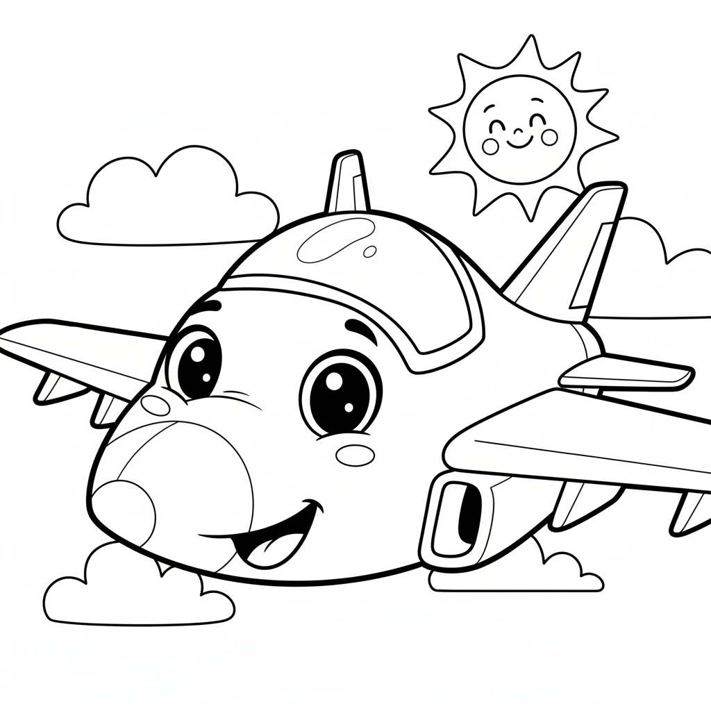 Coloriage avion de chasse coloriage 4