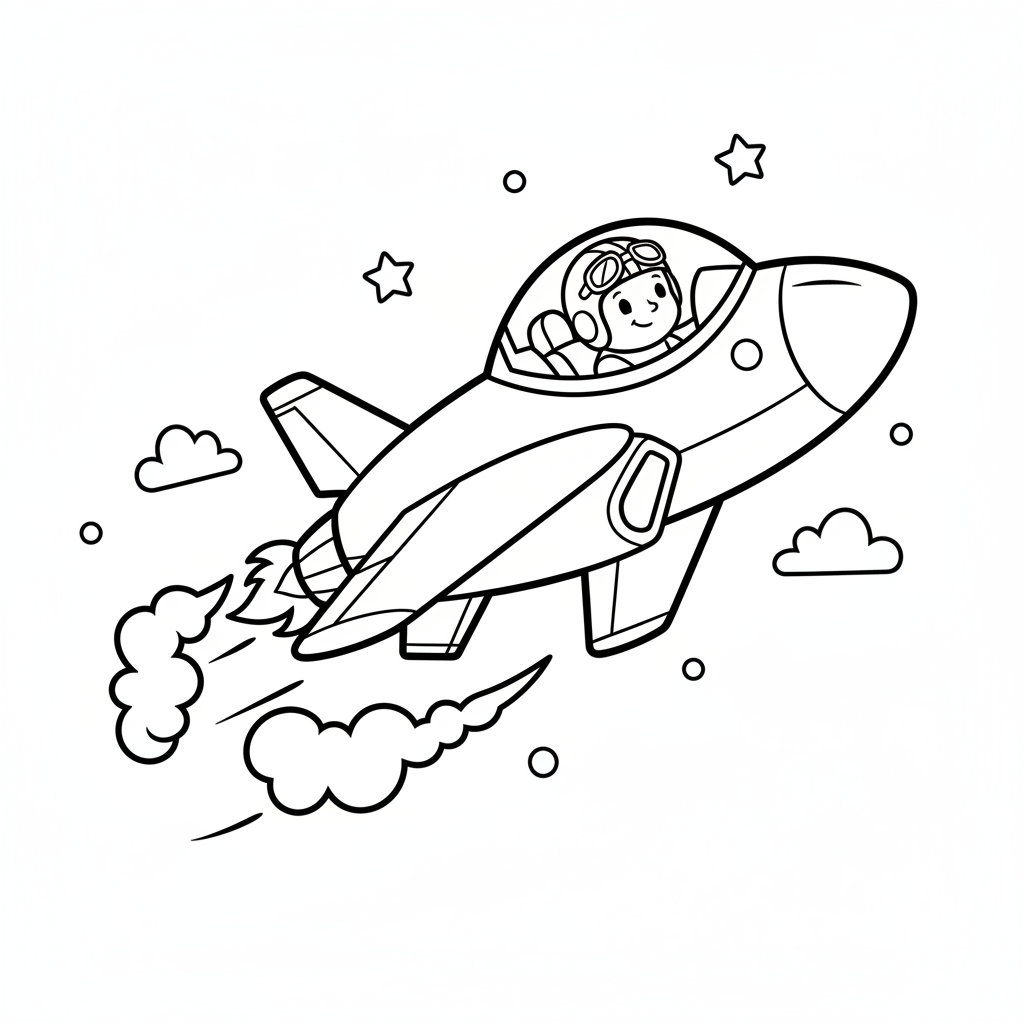 Coloriage avion de chasse coloriage 5