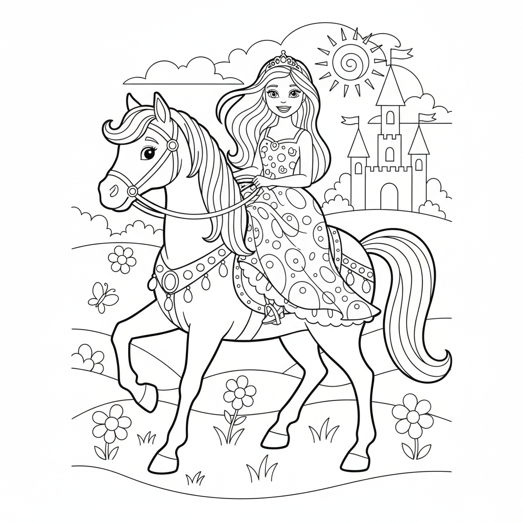 Coloriage barbie cheval coloriage 2
