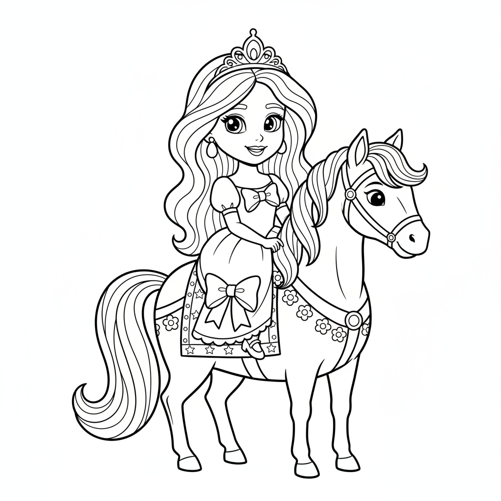 Coloriage barbie cheval coloriage 4