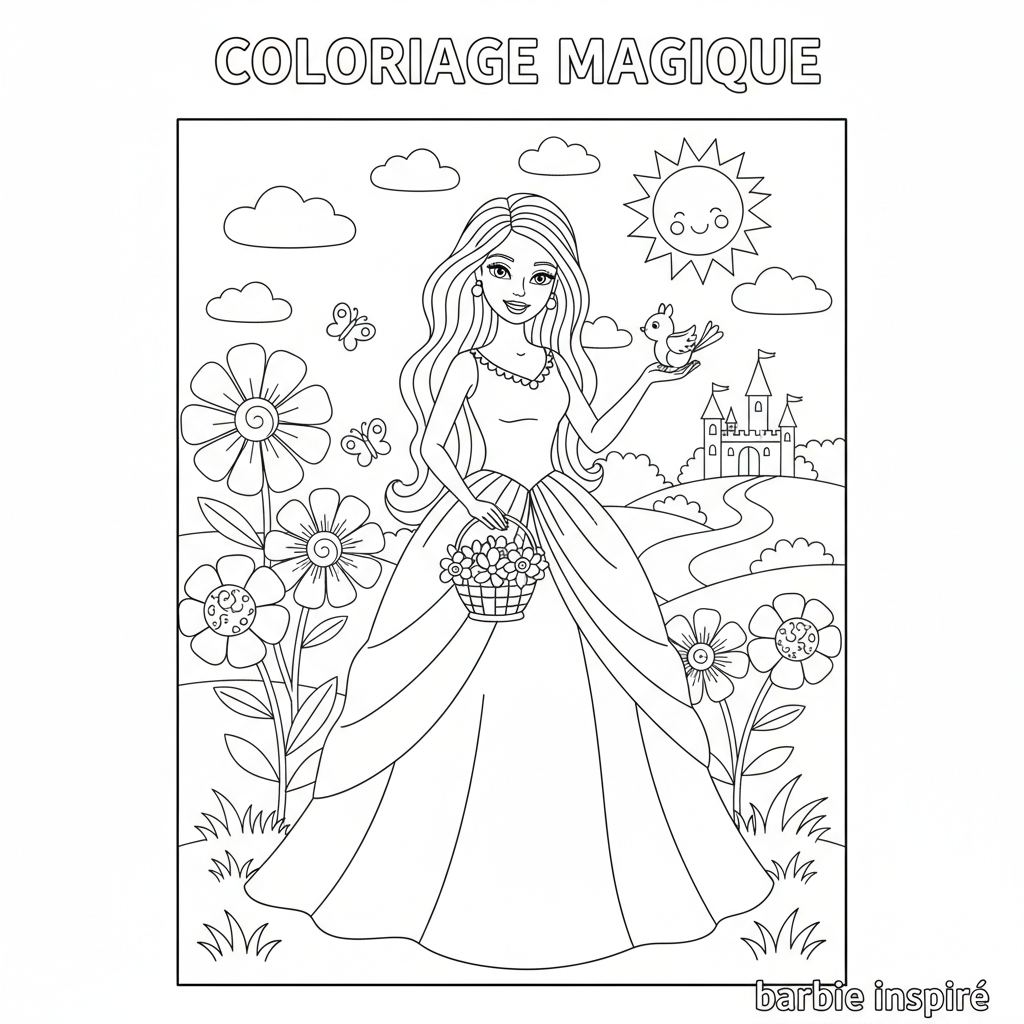Coloriage barbie coloriage 3