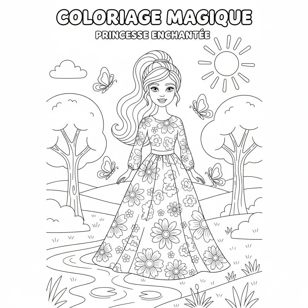 Coloriage barbie coloriage imprimer 3