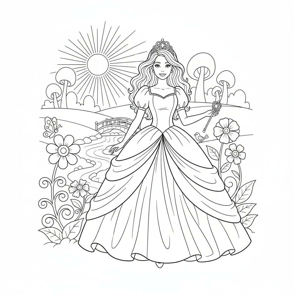 Coloriage barbie coloriage princesse 3