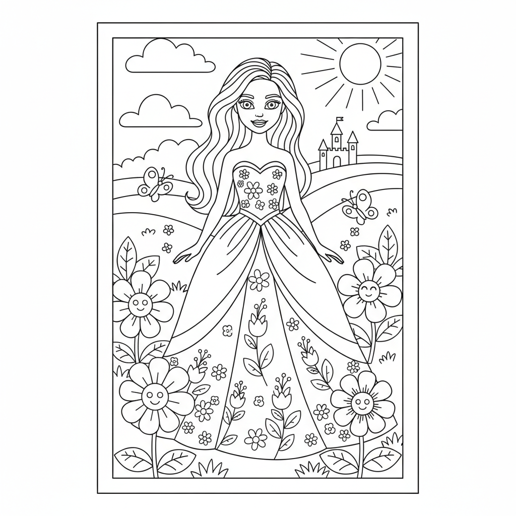 Coloriage barbie en coloriage 3