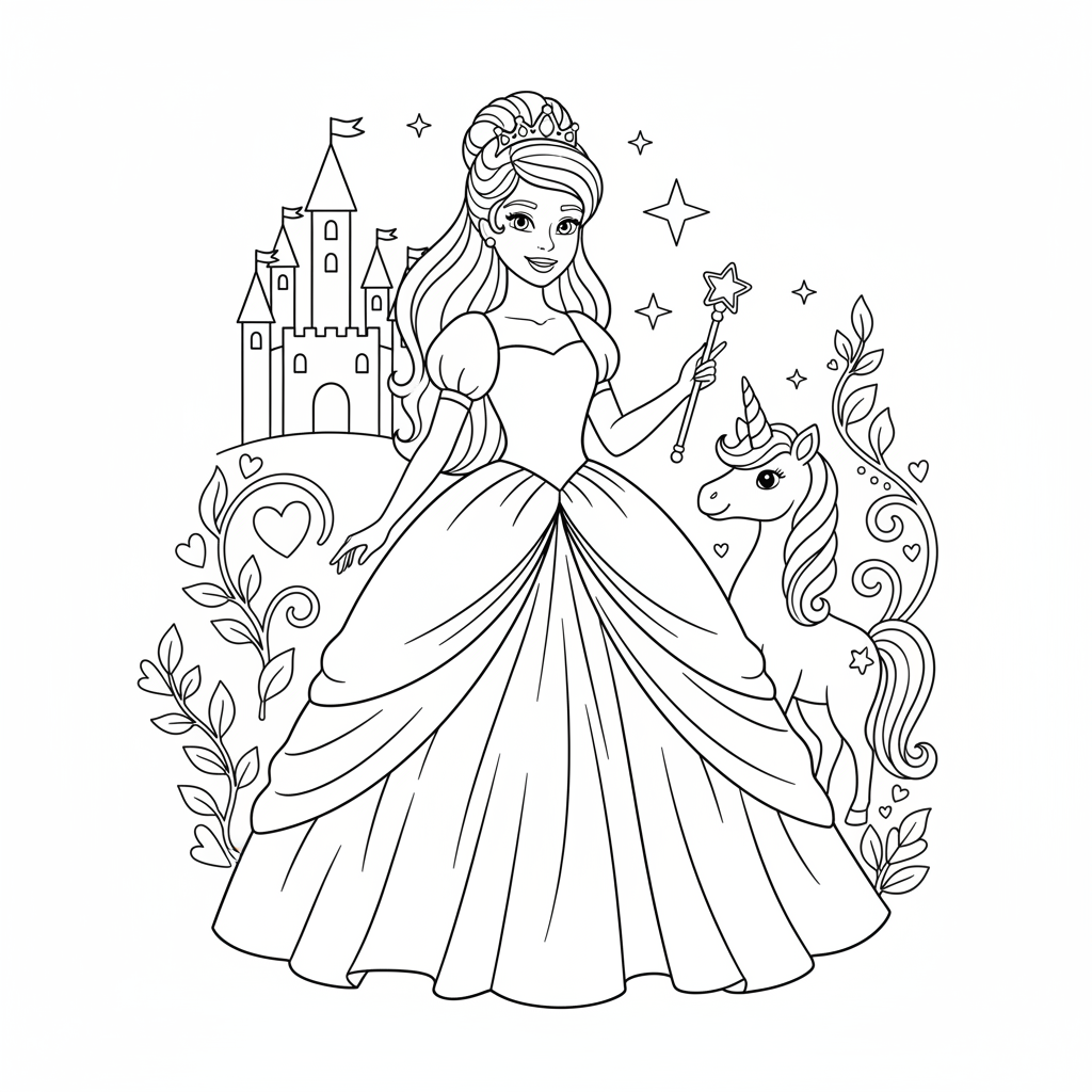 Coloriage barbie princesse coloriage 2