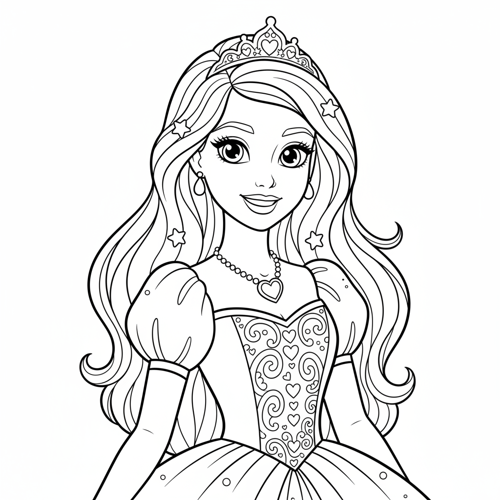Coloriage barbie princesse coloriage 4