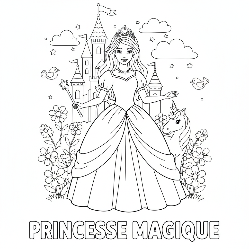 Coloriage barbie princesse coloriage à imprimer
