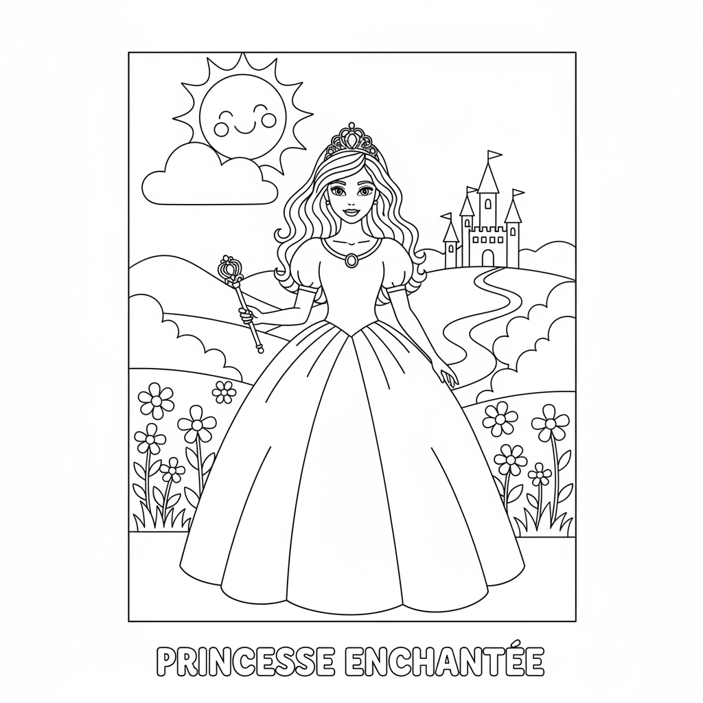 Coloriage barbie princesse coloriage à imprimer 3
