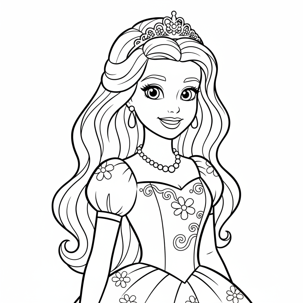 Coloriage barbie princesse coloriage à imprimer 4