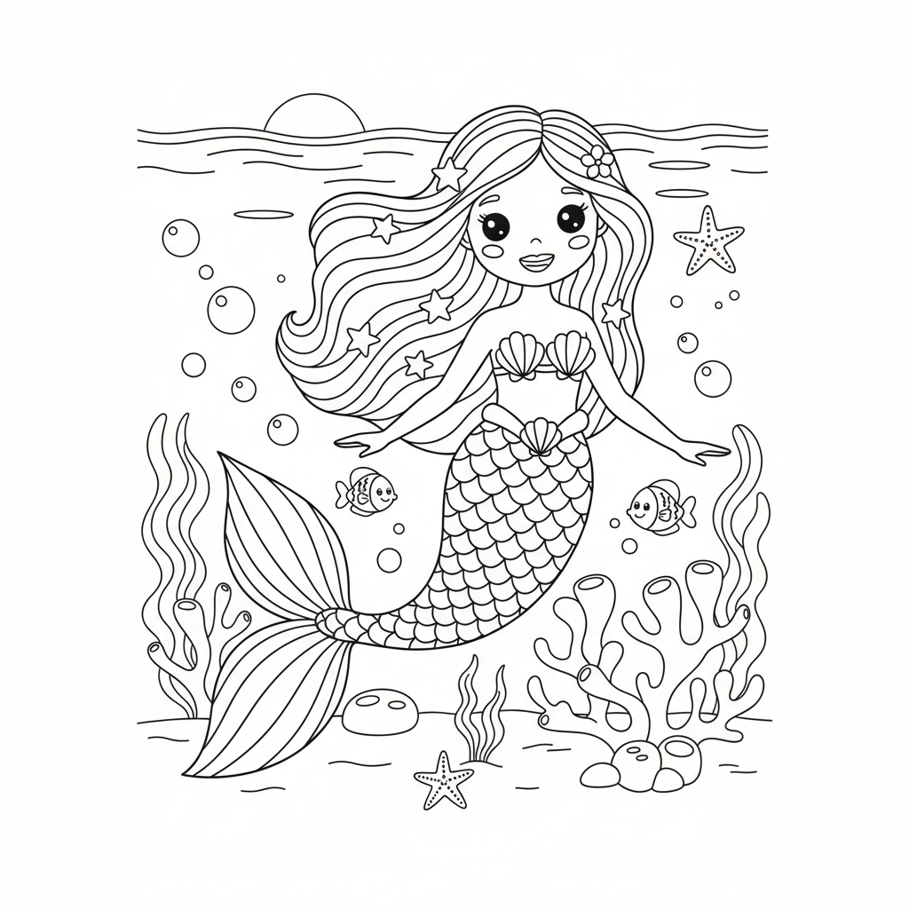 Coloriage barbie sirene coloriage 3