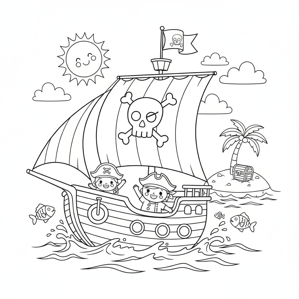 Coloriage bateaux coloriage 3