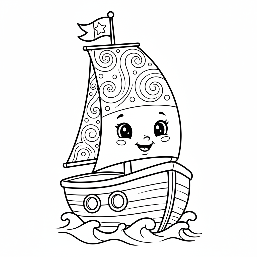 Coloriage bateaux coloriage 4