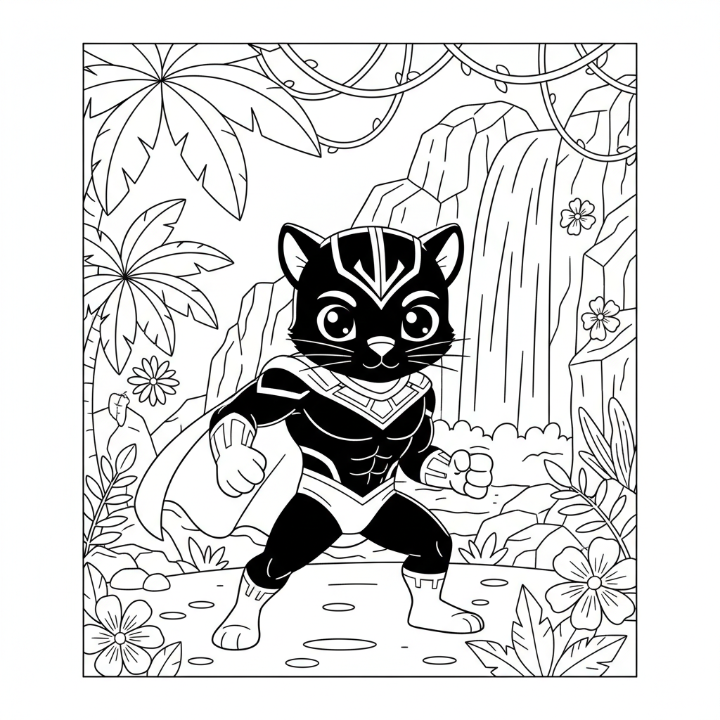 Coloriage black panther coloriage 3