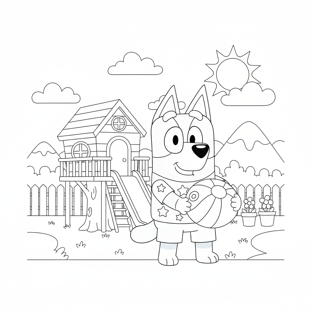 Coloriage bluey dessin animé coloriage 2