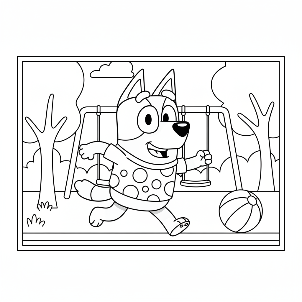 Coloriage bluey dessin animé coloriage 5