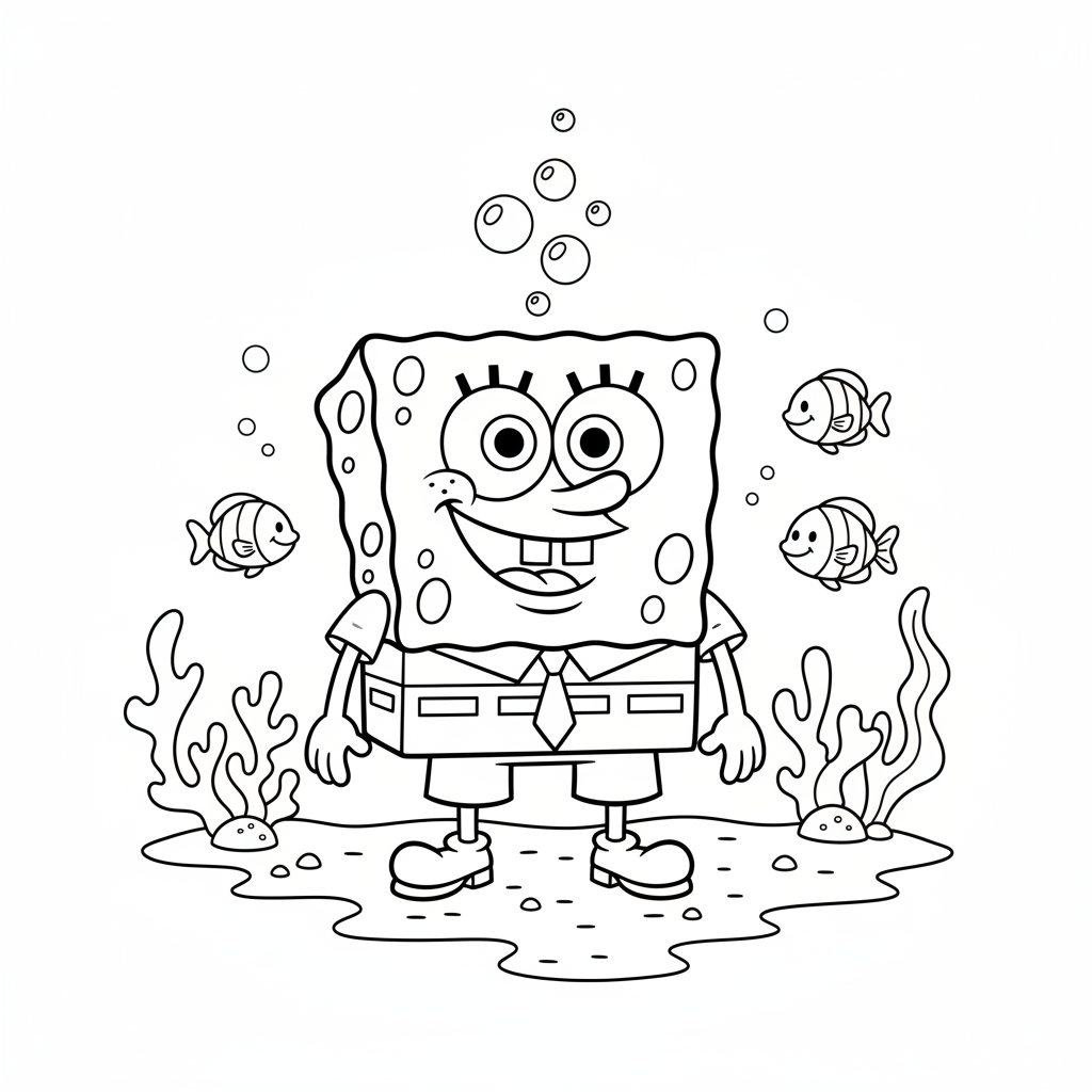 Coloriage Bob L Eponge Coloriage Gratuit à Imprimer