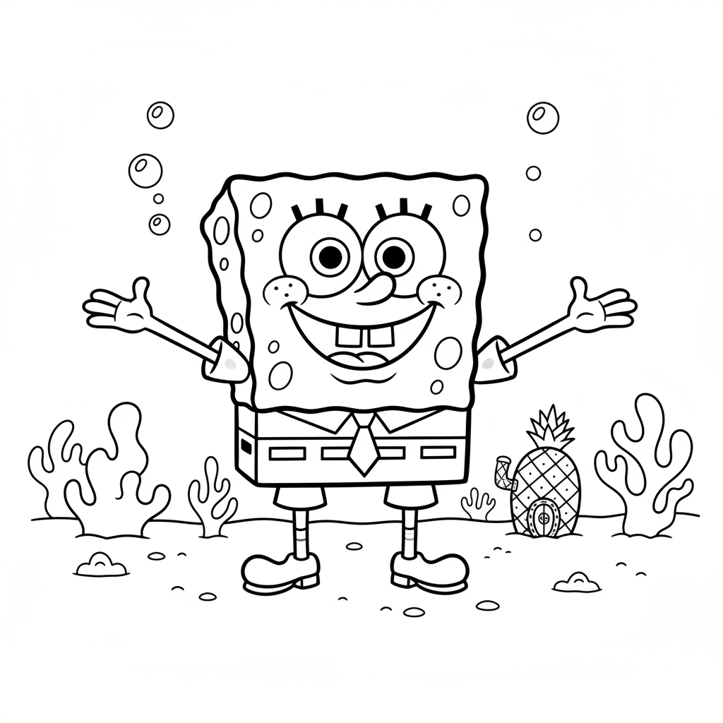 Coloriage Bob L'Éponge Coloriage Gratuit à Imprimer