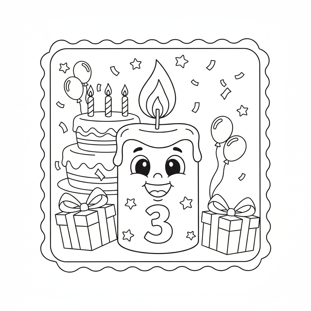 Coloriage Bougie Coloriage à Imprimer Gratuit