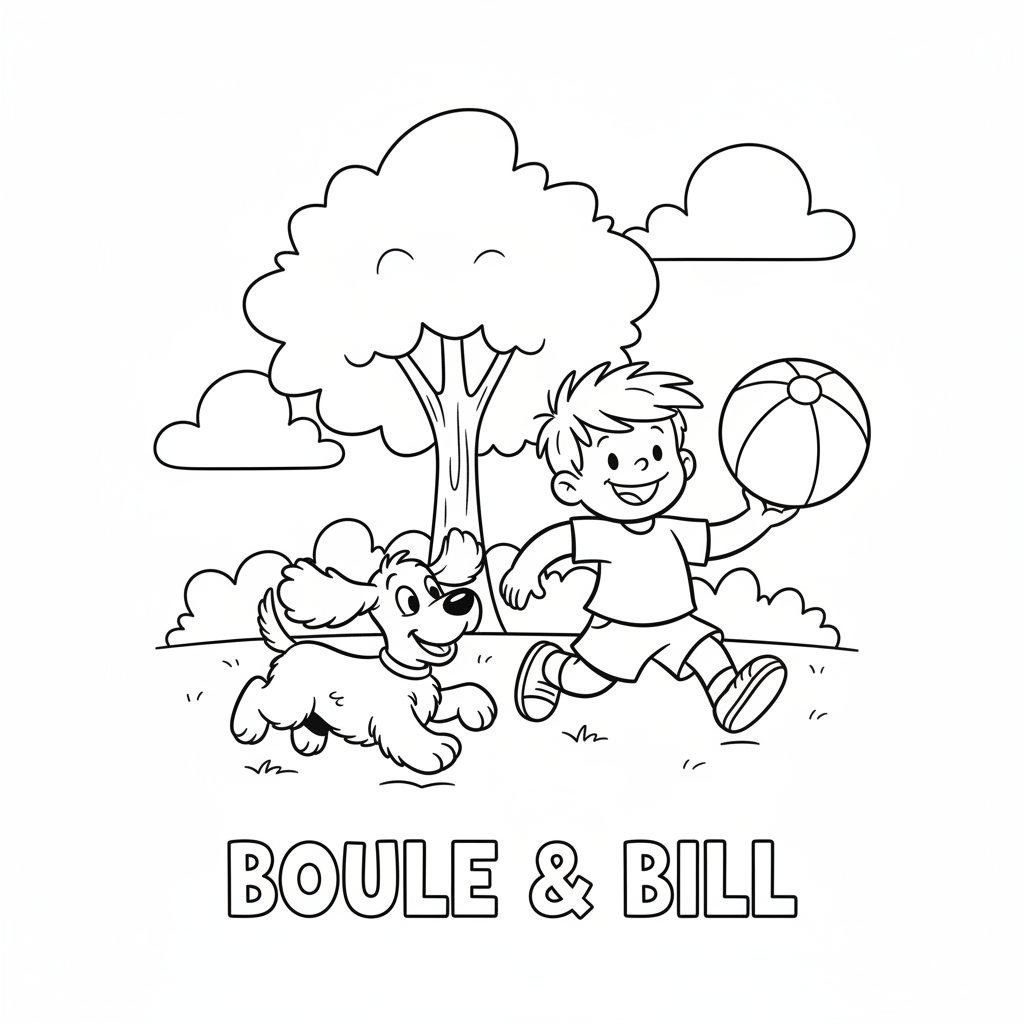 Coloriage Boule Et Bill Gratuit à Imprimer
