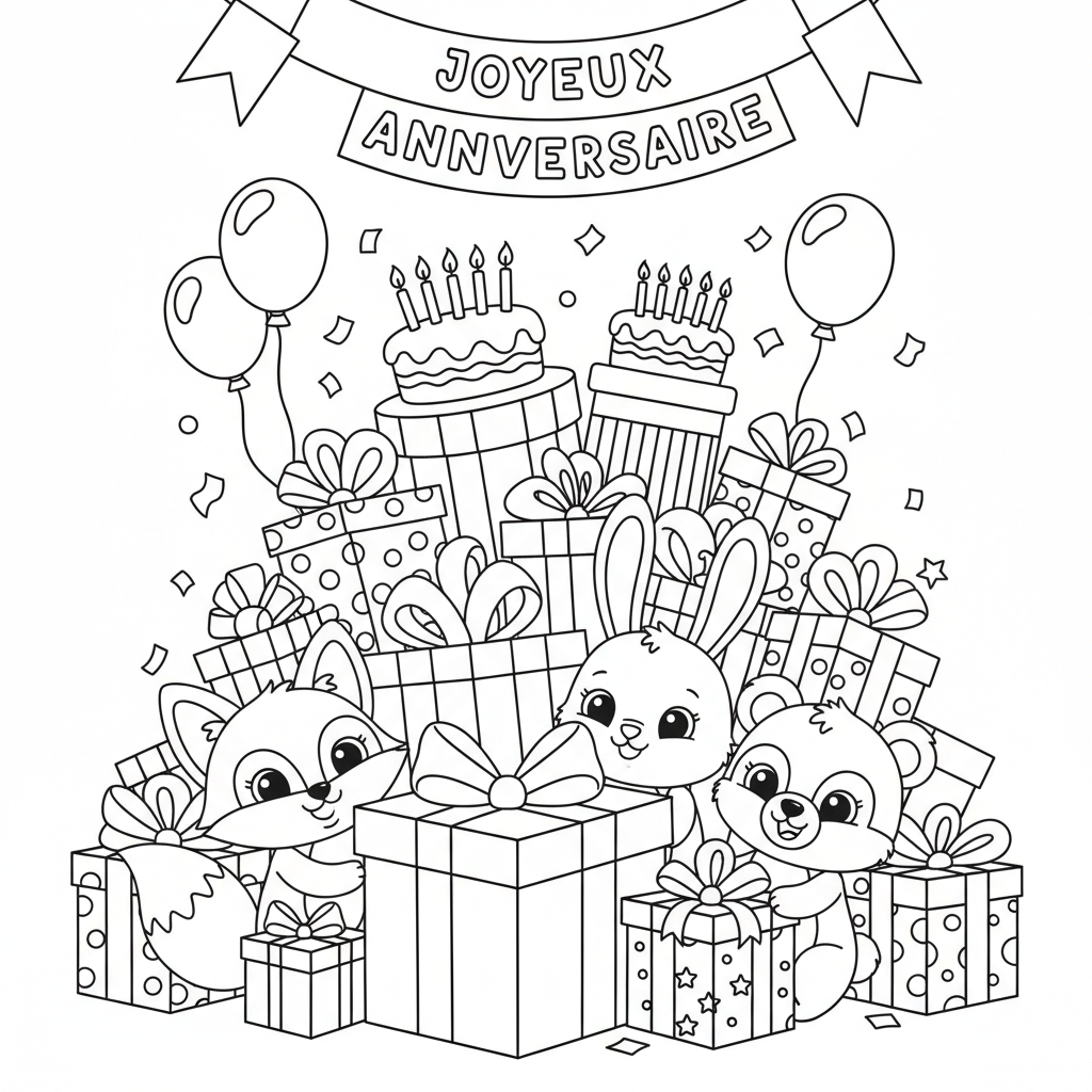 Coloriage cadeaux coloriage 4